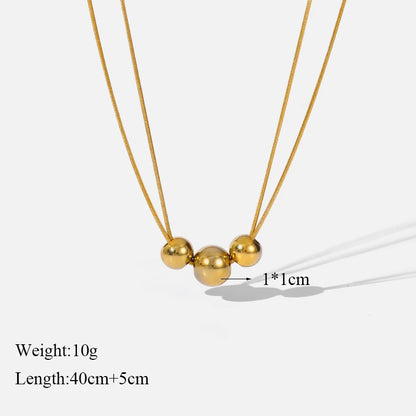 EILIECK 316L Stainless Steel 18K Gold Plated Bead Pendant Necklace Earrings Jewelry Set For Women Waterproof Fashion Jewelry