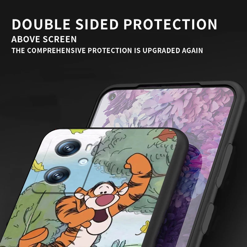 Disney Winnie The Pooh Case For OPPO: Black TPU Phone Case