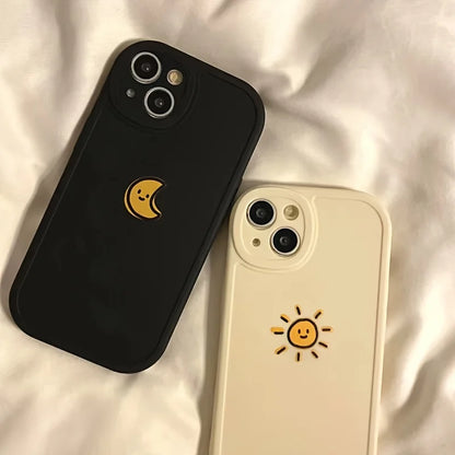 Sun Moon Silicone Cases Cover Phone Case For iPhone