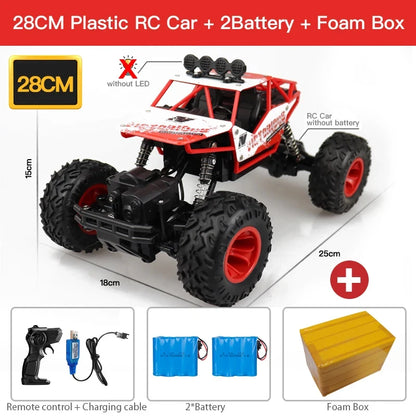 4WD RC Car with LED Lights – 2.4G Radio Remote Control Off-Road Buggy Trucks, Perfect for Boys' Toys and Kids' Gifts