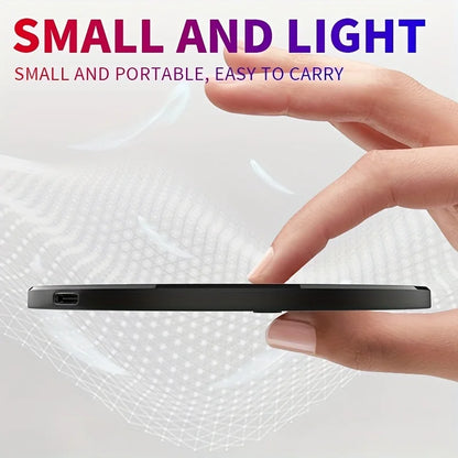 Wireless Charger Pad Stand Desktop Ultra-thin Mobile Phone Fast Charging Dock Station For iPhone 15 14 13 12 11 Samsung Xiaomi