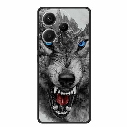 Animals Soft Silikon TPU bakstycke med Wolf Protective Bumper för Xiaomi POCO F6 5G – För POCO F6