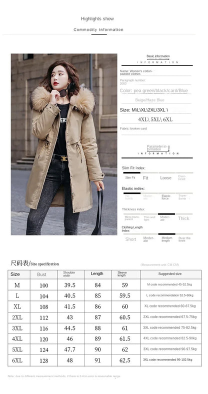 Long Hooded Parka with Wool Liner and Fur Collar Thick and Warm