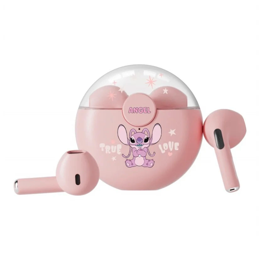 Nya Disney Q50 Stitch Angel Wireless Bluetooth 5.3 hörlurar HiFi Surround Sound Headset Smart Touch Headphone Lång uthållighet