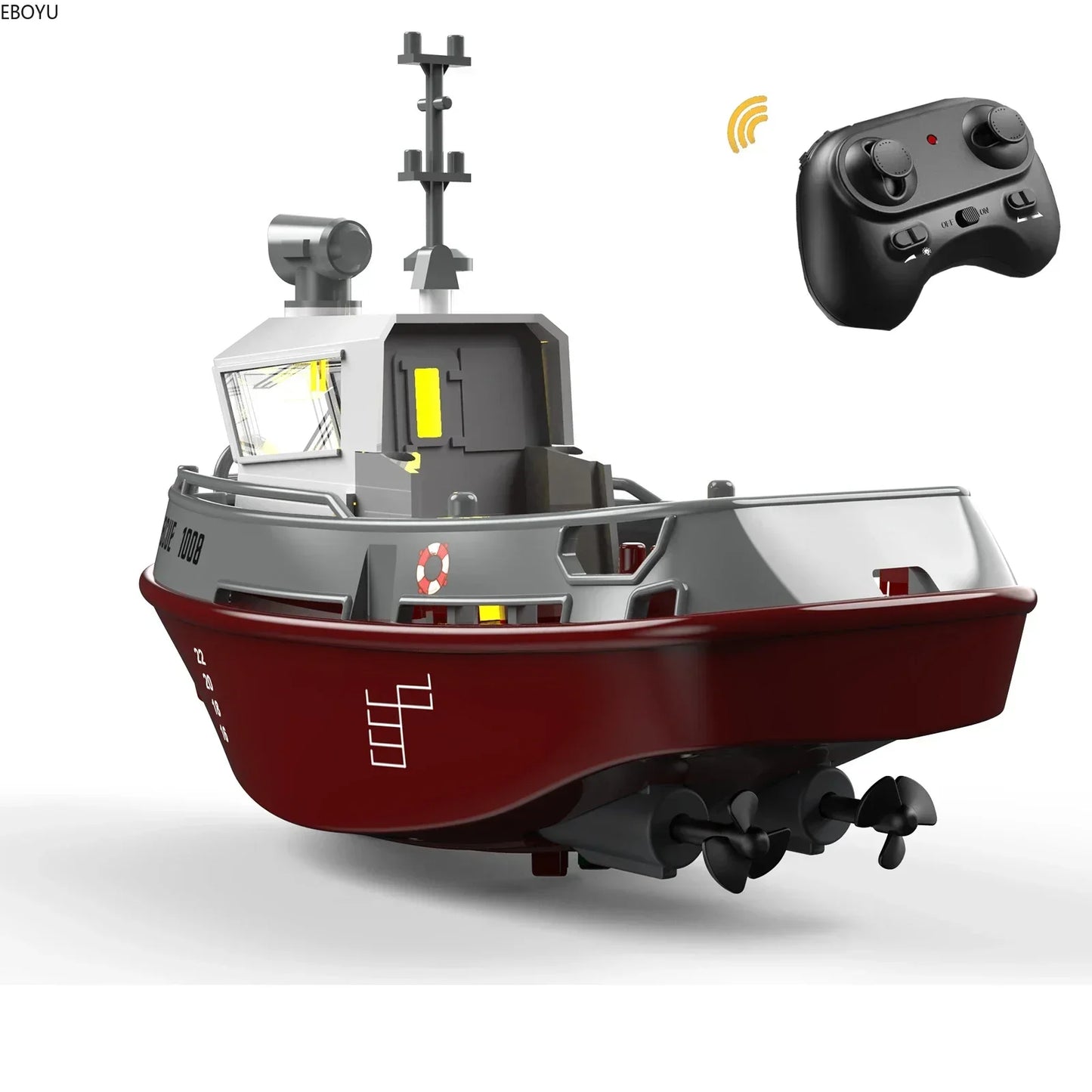 S820 RC Boat 2.4G 1/72 Powerful Dual Motor Long Range Wireless Electric Remote Control Tugboat Model Toys for Boys Gift