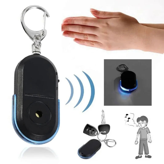 Smart Find Locator Anti-Lost Key Finder Keychain Whistle Beep Sound Control LED Torch Portable Car Key Mini Finder