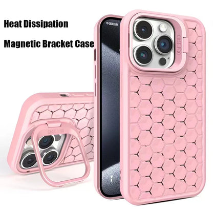 Magsafe Magnetic Heat Dissipation Car Bracket Shockproof TPU Phone Case for iPhone 15 14 13 12 11 Pro Max