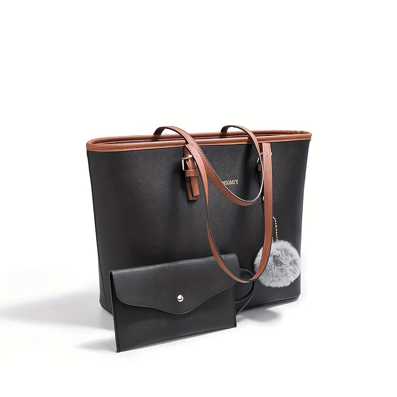 Valentine's Day Gift: PU Leather Tote and Wallet Set