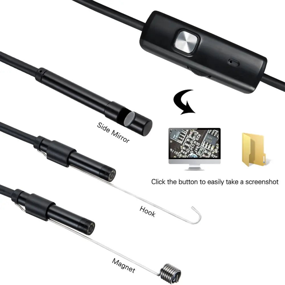 7.0MM TYPE-C endoskopkamera IP67 Vattentät 6 lysdioder Justerbar USB Android Flexibel inspektion Borescope kameror för telefon PC