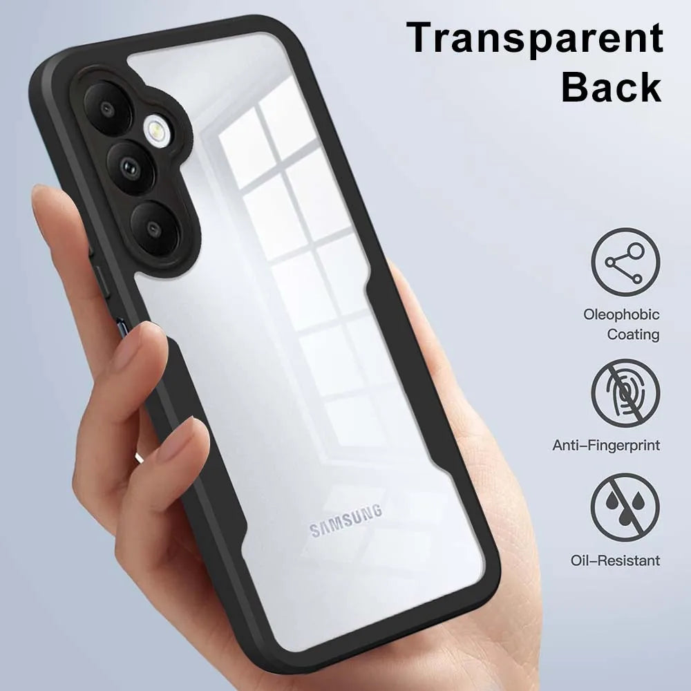 360° Full Body Transparent Shockproof Case with Screen Protector for Samsung Galaxy Models