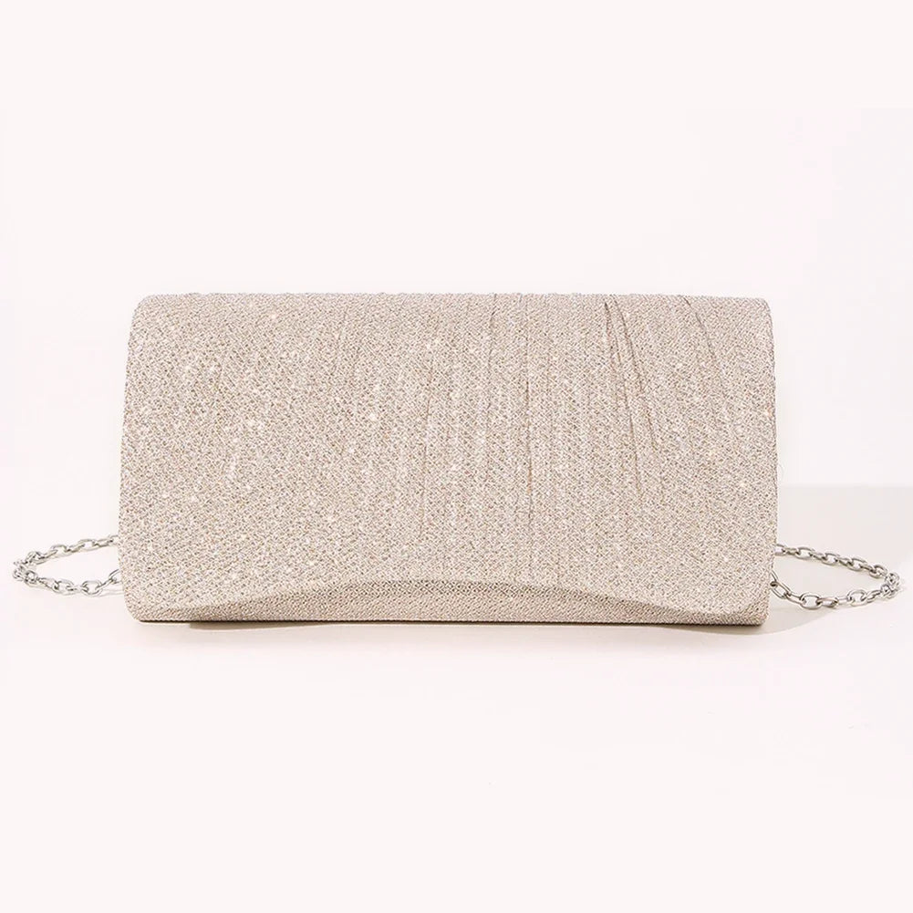 Kvinnor Glänsande Crossbody-väska Elegant glittrande handväska Modekedja Satchelväska Chic Cocktail Bröllopsclutch