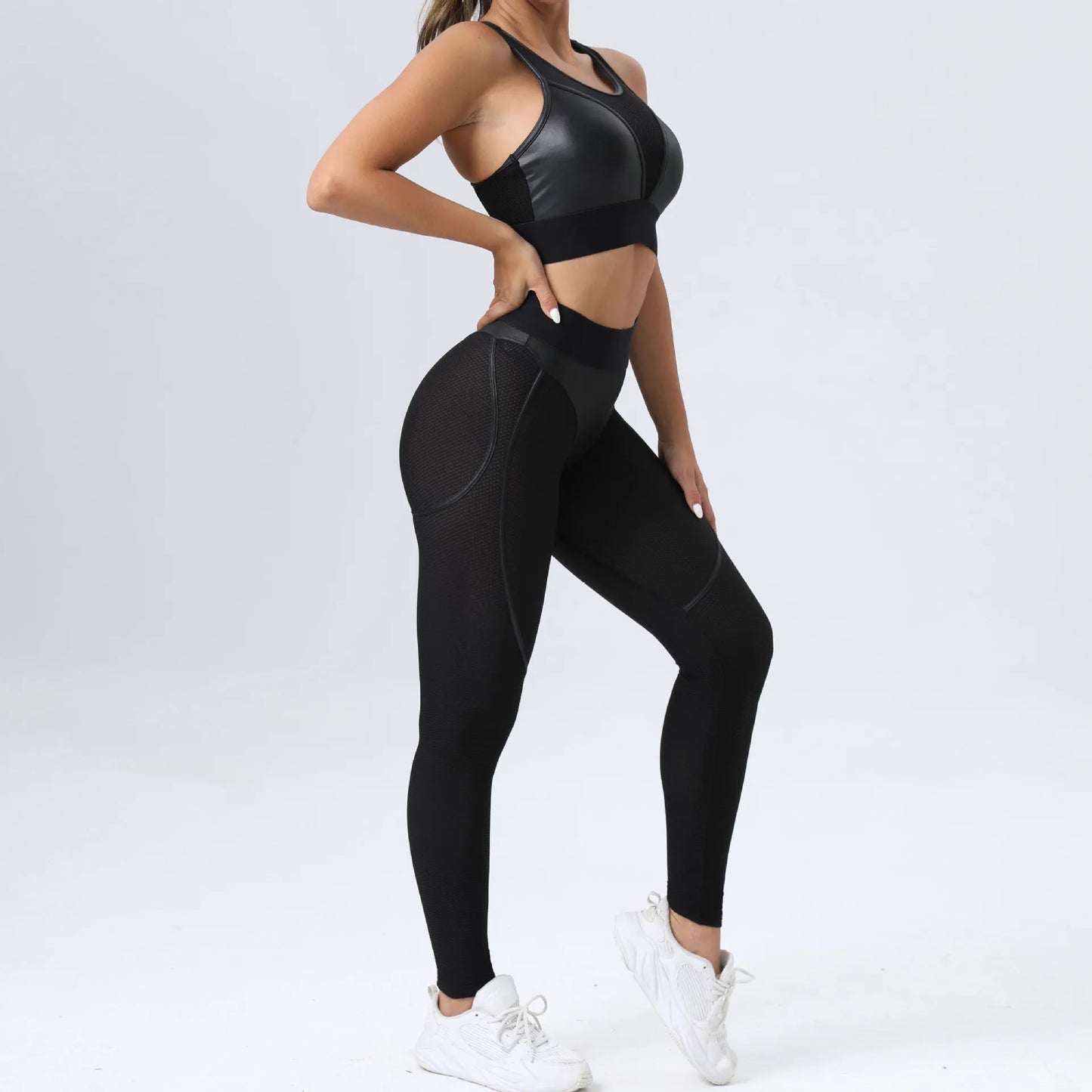 Women's High Waist Mesh Push Up Leggings