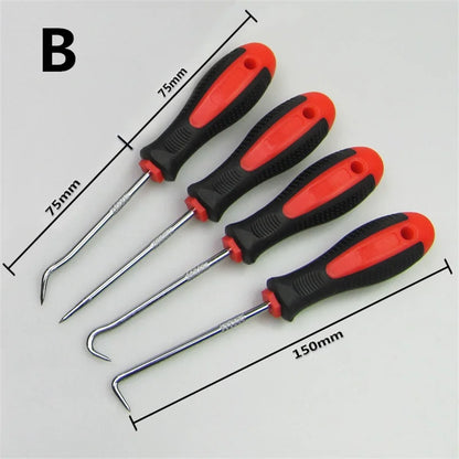 4Pcs Car Auto Vehicle Oil Seal Screwdrivers Set O Ring Removal Tool Gasket Puller Long Remover Tool Set Auto Car Pick and Hook