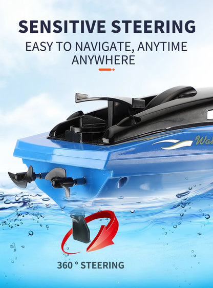 RC High-Speed Boat 10Km/h 2.4G Waterproof Remote Control Boats Ship Speedboats Remote Control Outdoor Toys for Kids Adult Gifts