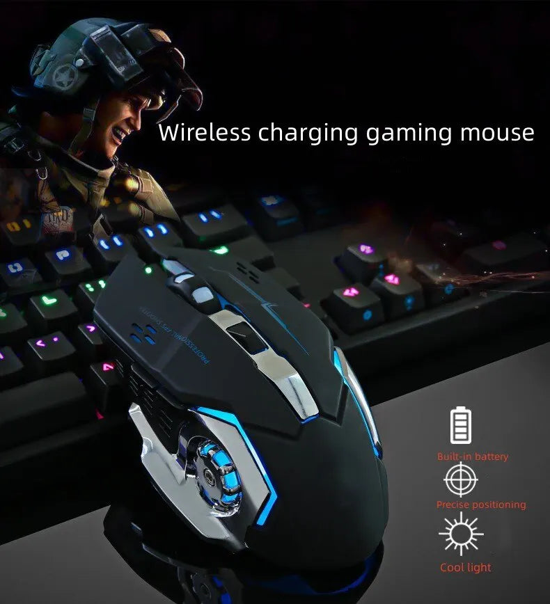 Rechargeable Wireless Mouse Gaming Computer Silent Bluetooth Mouse