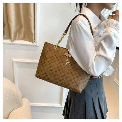 New PU Leather Shoulder Bags – Large Capacity Printing Handbags Tote Bag for Women.