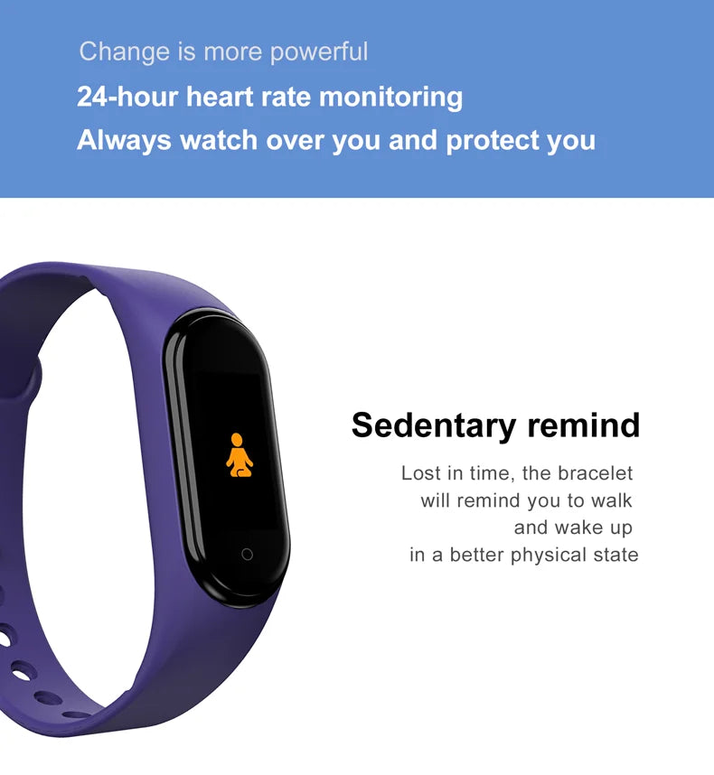 M4 Smart Watch Color Screen Step Counting Multi Sport Mode Message Reminder Photograp