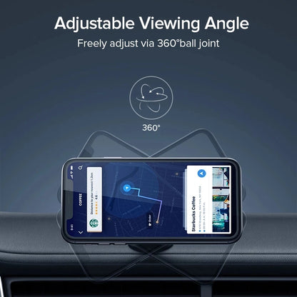 Magnetic Car Phone Holder with Dashboard or Wall Mount for iPhone, Samsung, and Xiaomi