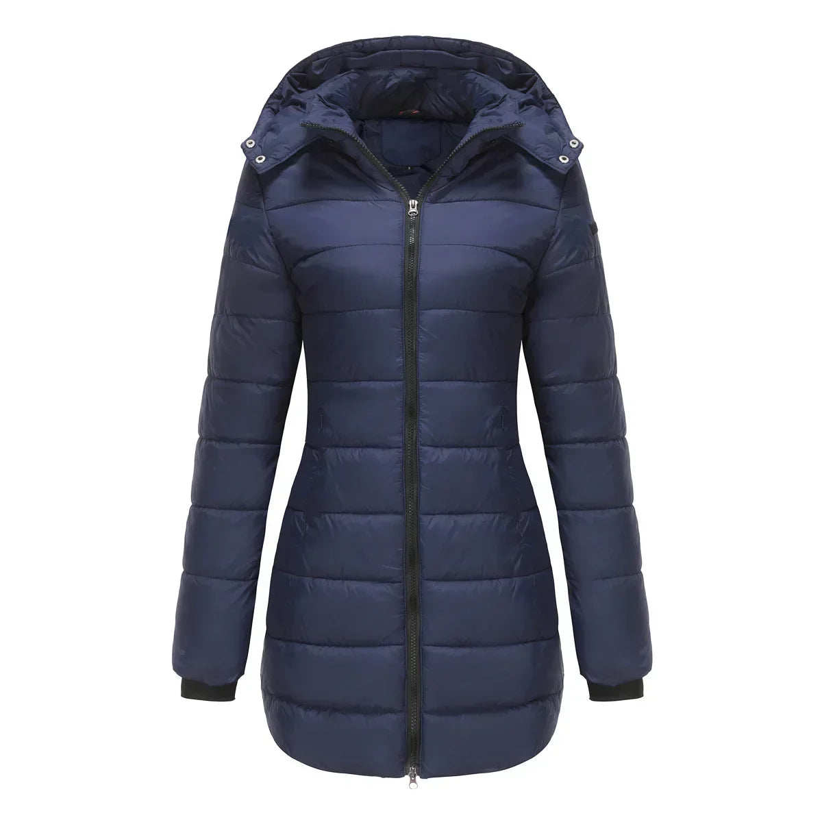 Long Quilted Puffer Jacket for Women in Bold Colors