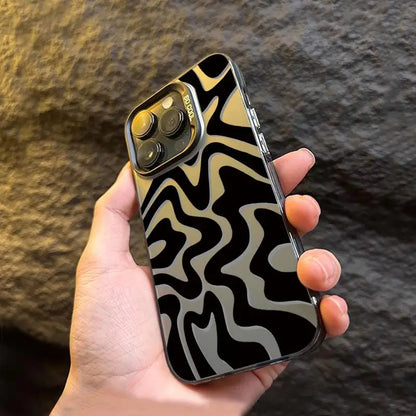 Stripe Pattern Matte Texture Telefonskal till iPhone – Stötsäkert skärmskyddsfodral för iPhone