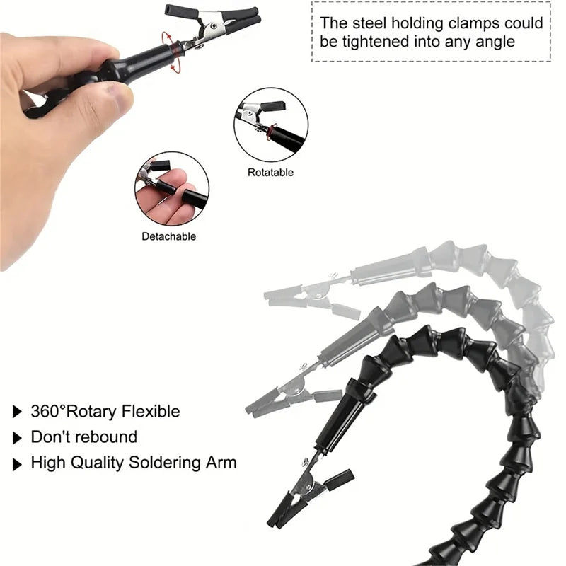 Soldering Station Helping Hand Flexible Arms and Third Hands Soldering Tool for Electronic Repair Model Aircraft