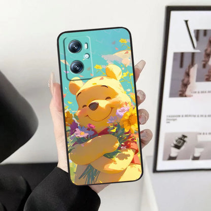 Disney Winnie The Pooh Case For OPPO: Black TPU Phone Case