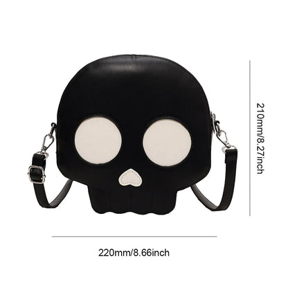 Women Coffin Satchel Purse Zipper Gothic Crossbody Bag Strap Adjustable Y2K Cellphone Bag PU Leather Novelty Halloween Phone Bag