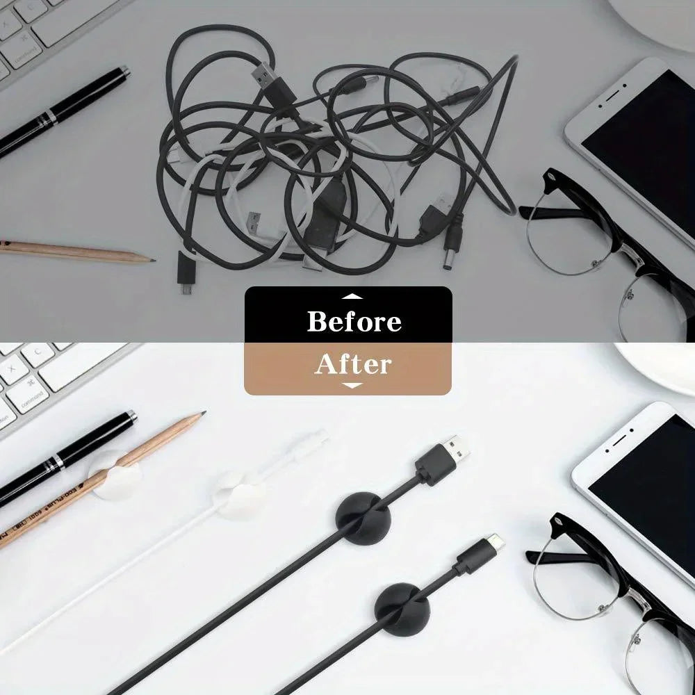 Rubber Desktop Phone Wire Organizer Data Cable Holder for Phone Headset Chargar Cable Holder Desktop Cable Organizer Fixation