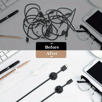 Rubber Desktop Phone Wire Organizer Data Cable Holder for Phone Headset Chargar Cable Holder Desktop Cable Organizer Fixation