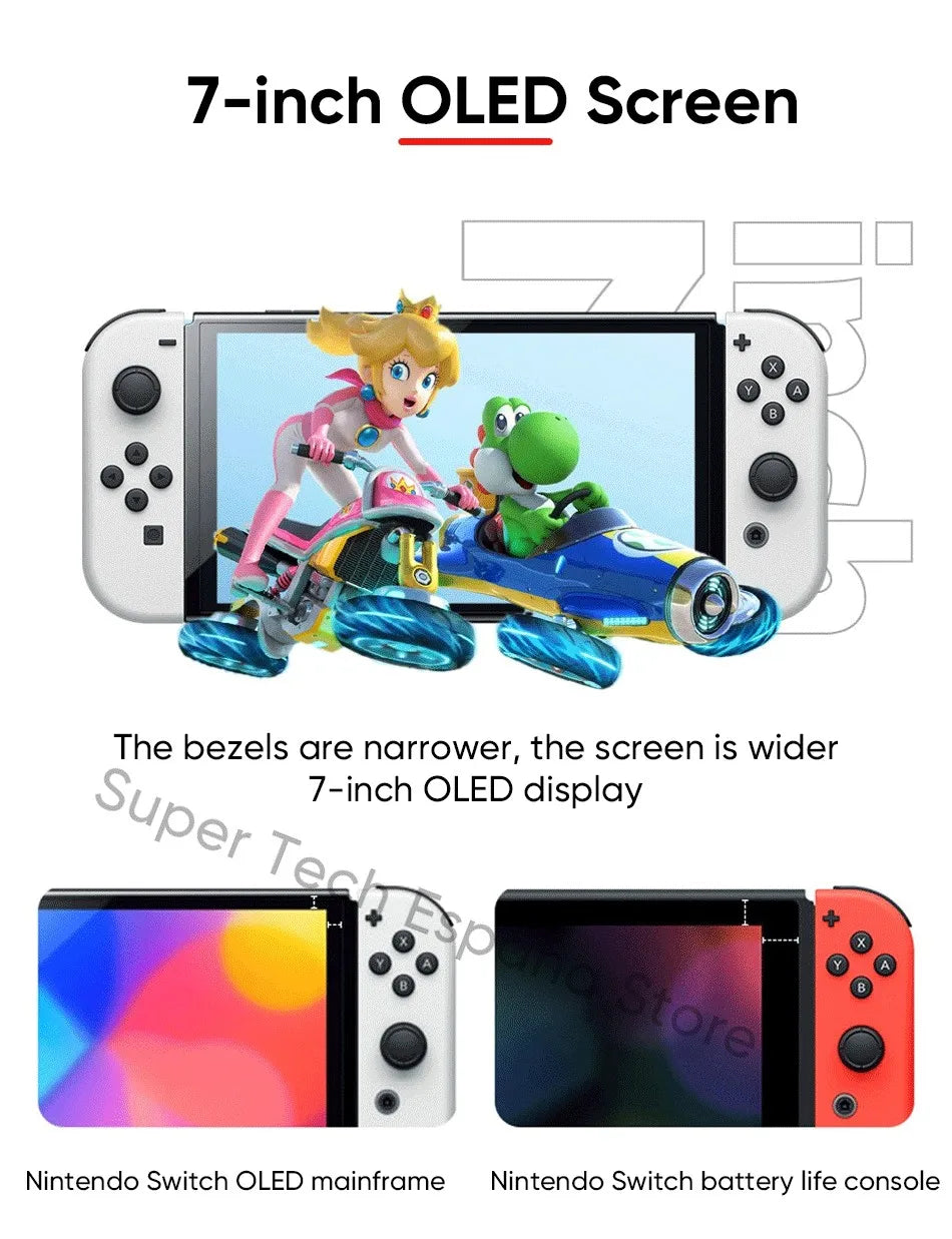 Nintendo Switch OLED Model 7 Inch Screen Joy‑Con Handle Enhanced Audio Adjustable Console Stable TV Mode Video Game