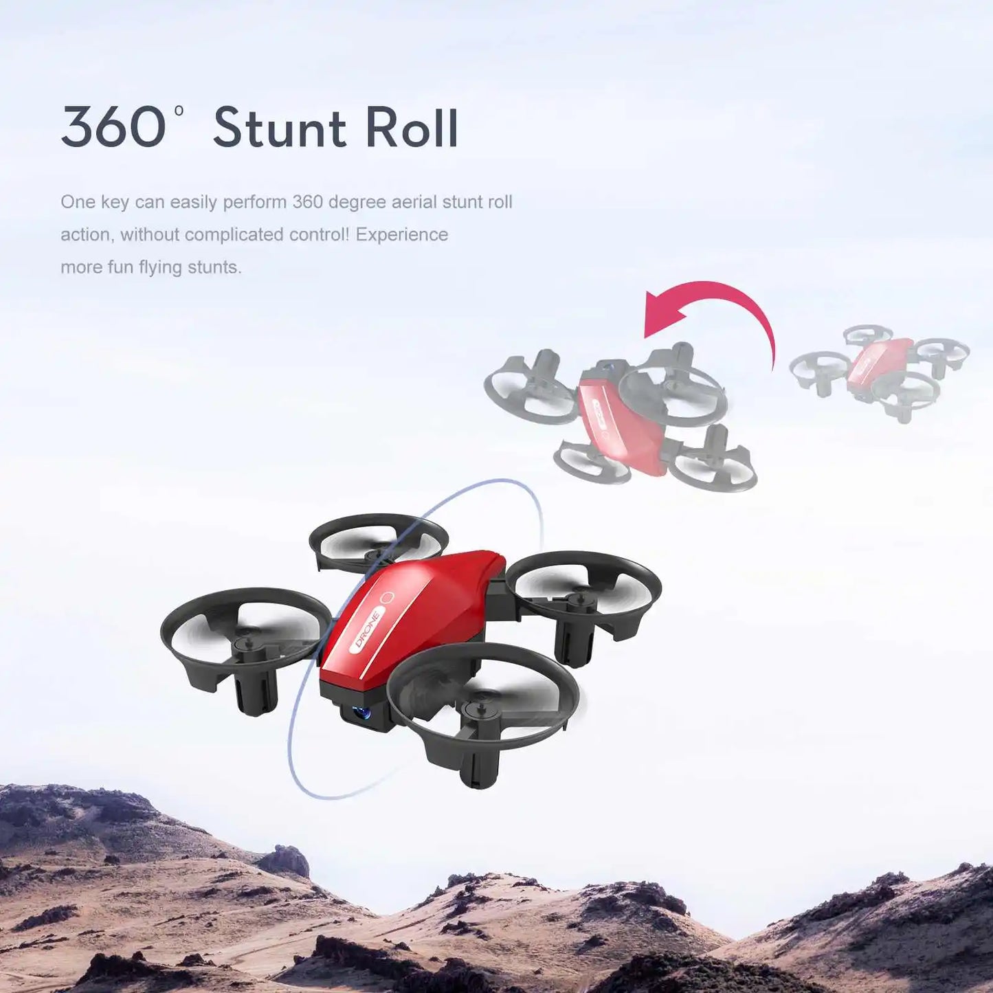 Blå 2BA 2.4G Mini RC Stunt Drone GT1 - Pocket-Sized Quadcopter with Headless Mode, 360° Rolls, and Professional Features, Ideal for Kids' Toys and Gifts