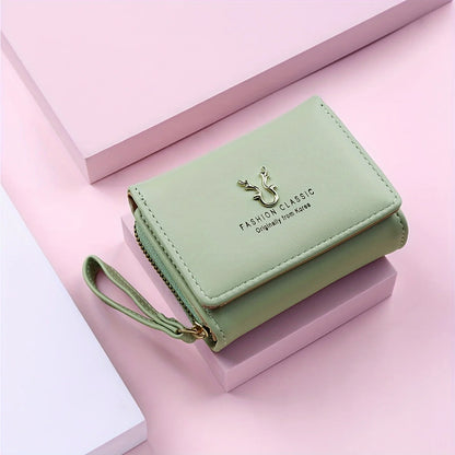 Classic Fashion Three Fold Wallet Coin Card Storage Women's Casual Student Small and Large Capacity