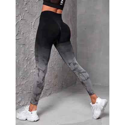 Women's High Waist Gradient Seamless Leggings with Scrunch Butt