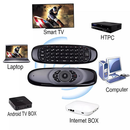 C120 Air Mouse 2.4G RF Smart Fjärrkontroll 7 Färg Bakgrundsbelysning Engelsk Trådlöst tangentbord för Android Smart TV Box