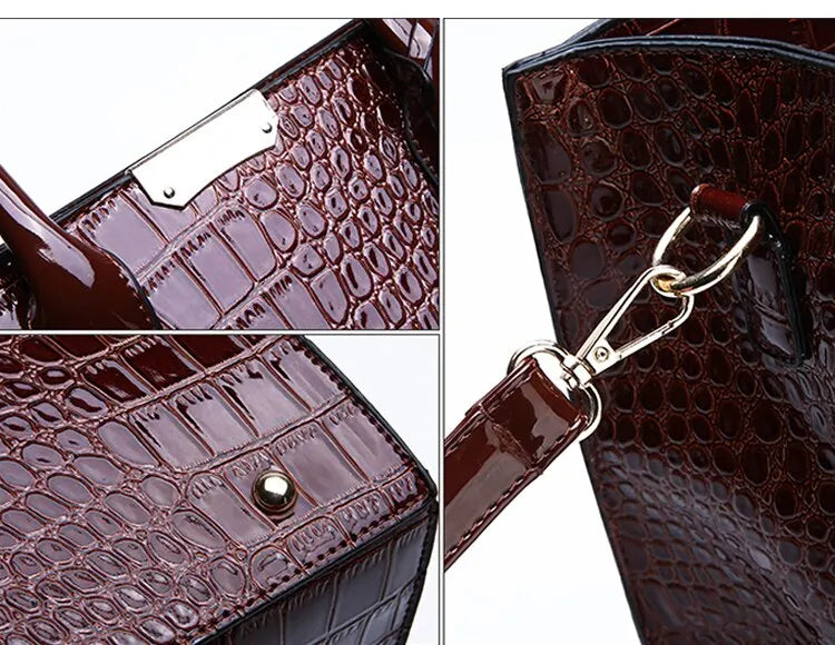 Crocodile Print Women Handbags Purse Tote Bags Adjustable Strap Top Handle Bag Large Capacity Crossbody Bags Work Travel Gift