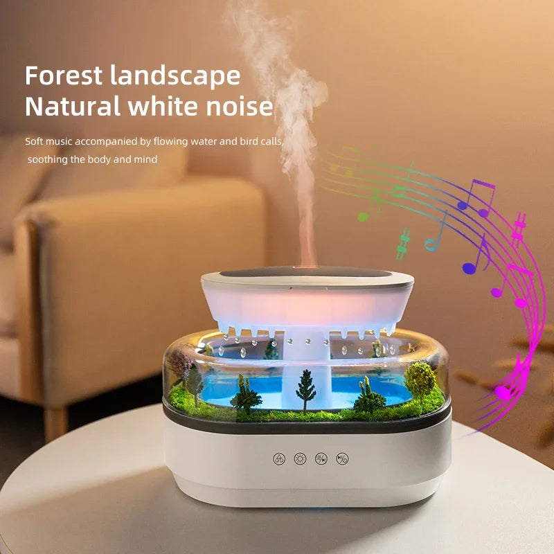 Micro Landscape Raindrop Aromatherapy Diffuser – Diffusor för eterisk olja med färgglad gradient omgivande ljus och dimma