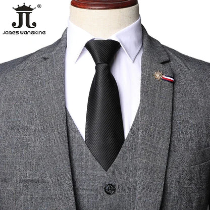 S-5XL (Jacka + Väst + Byxor) Retro Gentleman Klassiskt Mode Pläd Herr Formell Business Slim Suit 3 Styck Set Brudgum Bröllopsklänning