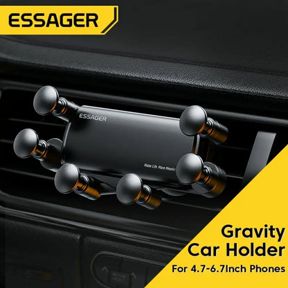 Universal 6-Point Foldable Gravity Car Phone Holder with Air Vent Clip Mount