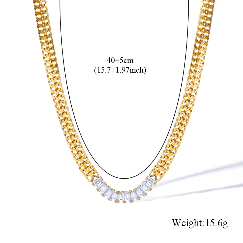 EILIECK 316L Rostfritt stål Metall Twist Wound Chain Halsband För Kvinnor Mode 18K Guldpläterad Hals Kedja Krage Smycken Bijoux