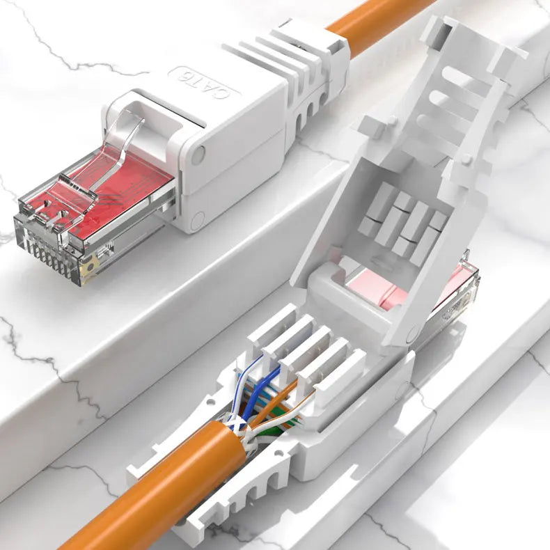 ZoeRax 1PCS Verktygsfri RJ45 CAT6-kontakt Ethernet-termineringspluggar, 23AWG till 26AWG kabel Internetkontakt Installation Verktygslös