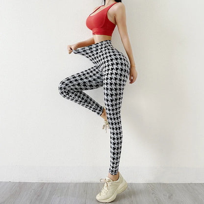 Women's Plaid Thick Leggings for Yoga and Fitness