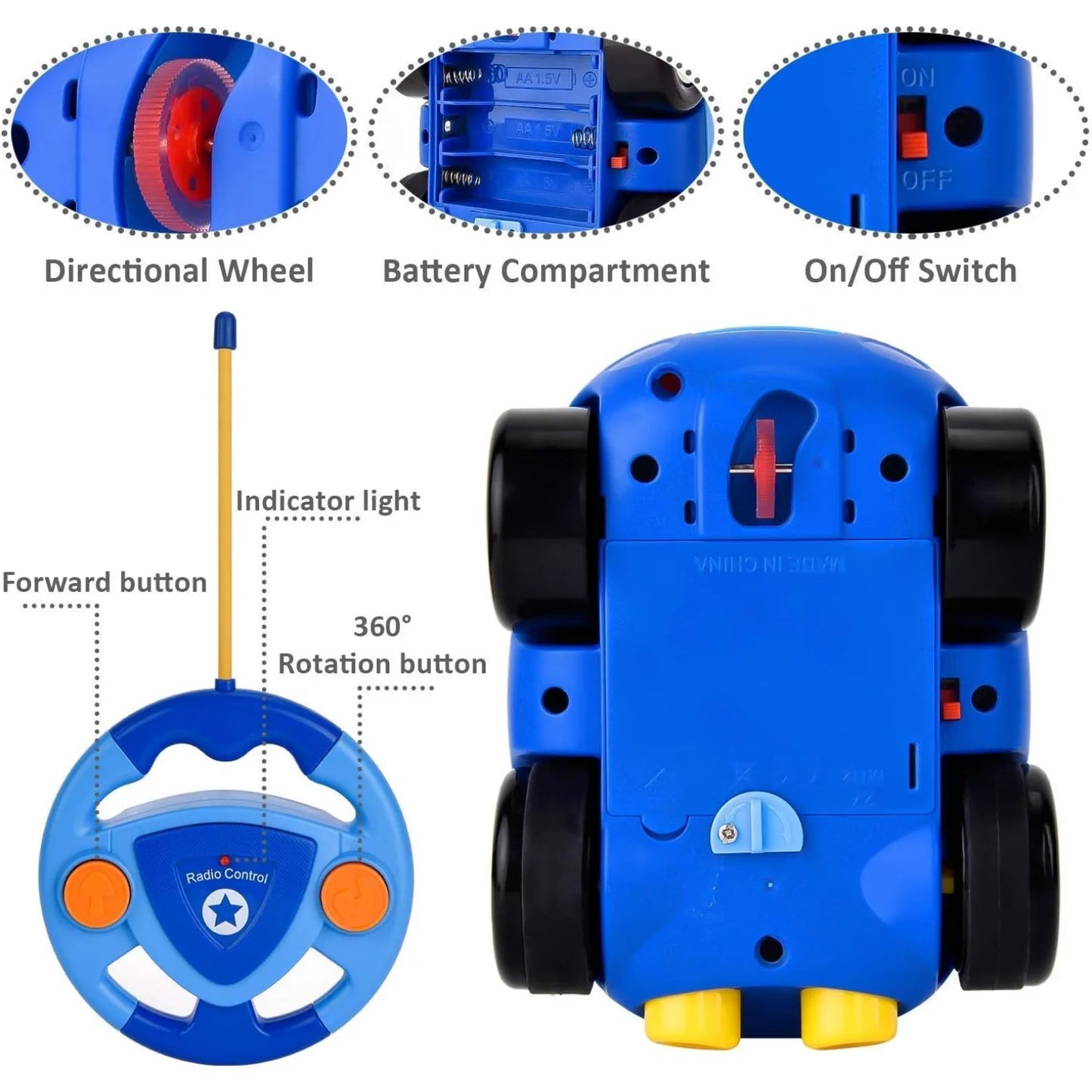 Remote Control Car: Toddler-Friendly, Police Car