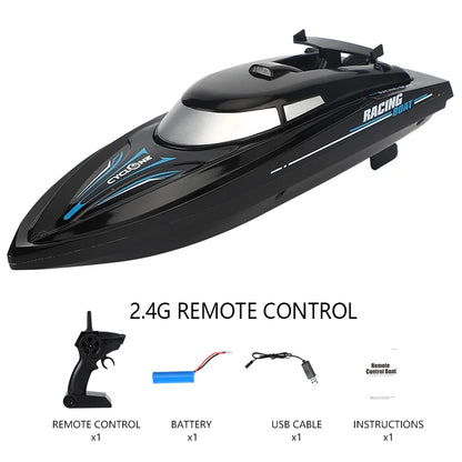 RC High-Speed ​​Boat 10Km/h 2,4G Vattentät fjärrkontrollbåtar Fartygsbåtar Fjärrkontroll Utomhusleksaker för barn Vuxenpresenter