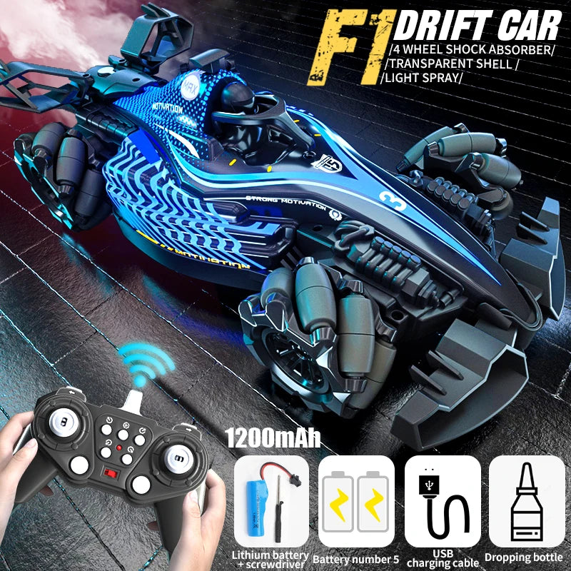 Drift RC Car Remote Control Car Racing Spray 2.4G High Speed Off Road Competition Vehicle RC Boys Toys for Children Christmas