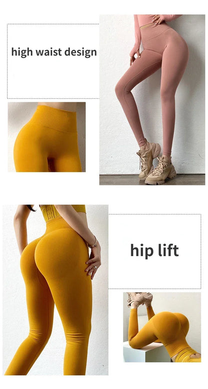 Sömlösa leggings med hög midja för kvinnor med Push Up-effekt