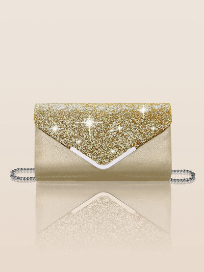 Glitter Bling Envelope Clutch – Elegant Party & Wedding Handbag for Women.