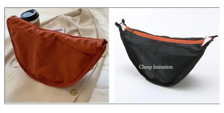 Enfärgad bröstväska för kvinnor – resor med stor kapacitet Crossbody Half Moon-väska för kvinnor, daglig axelväska i bomull.