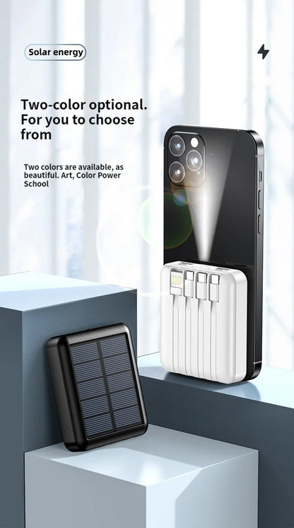 Lenovo 50000mAh Solar Power Bank with Dual USB & Flashlight