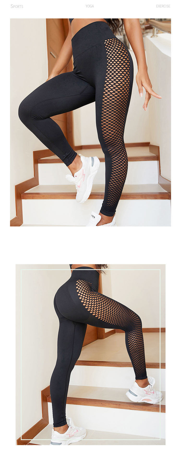 Women's High Waist Solid Color Push Up Leggings for Fitness