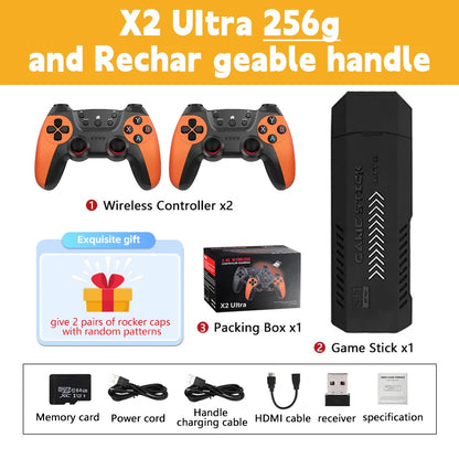 X2 Ultra Video Game Stick Console Or ONLY 2.4G Double Wireless Controller 4K HD30000 Games 128G Retro Games Christmas Gift